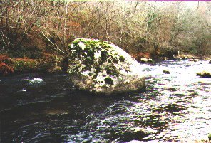 A pedra da garza. Un lugar do Umia que quedar� anegado polo encoro.