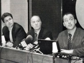 Isidoro Pardilla, Santiago Baz y Francisco Bust�o, en la Central de Velle.07-03-2001