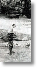 Juan Jo�se Moralejo de pesca. Foto Voz de Galicia.